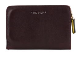 Marc Jacobs Compact Bifold Wallet, Leather, Burgundy/Yellow, MII, DB, 2*